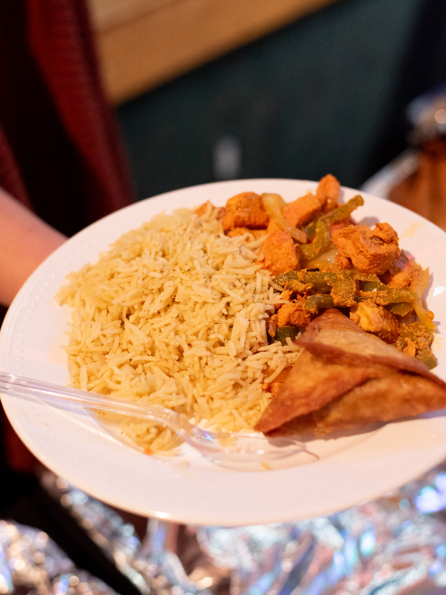 A plate of African food at the gala