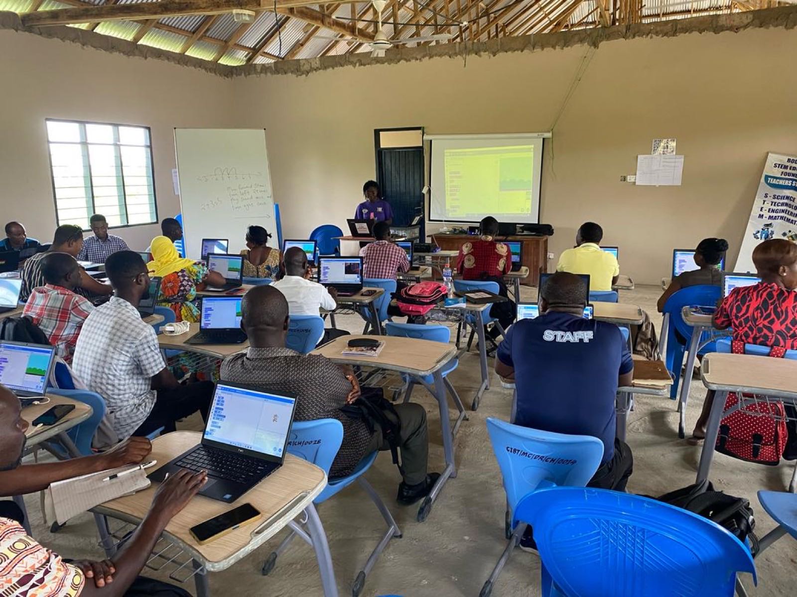 Teachers during ICT training in Ghana
